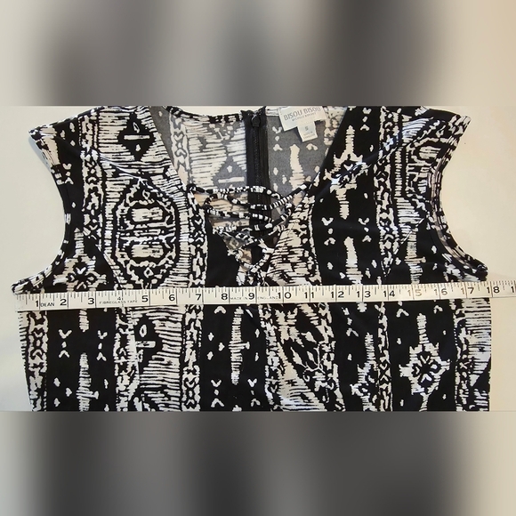 Bisou Bisou Monochrome Patterned Mini Dress Size M Bohochic - Picture 8 of 11